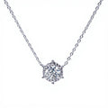 Tianyu 925 Sterling Silver Choker Necklace Gifts 18k White Gold Plated 0.5ct 1ct Round Shaped Vvs Moissanite Pendant Necklace