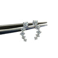 RUYI Luxury 14k Solid Gold Earrings Long Tassel Full Diamond Star Inlaid Sparkling Lab Diamond Fashionable Sparkling Diamond