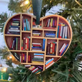 2025 New Book Lovers Heart-Shaped Bookshelf Pendant Ornament Christmas Tree Decor Gifts Custom Printed Acrylic Keychain Heart
