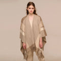Inner Mongolia 100% Wool Women Scarf Shawl Custom Designer Tassel Cashmere Wool Poncho Cape