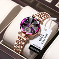 Poedagar Watch for Womens Luxury Diamond Quartz Watches Rose Gold Stainless Steel Ladies Wristwatch Waterproof Watch Women Clock