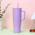40oz Stainless Steel Insulated Travel Tumbler Large Capacity Double Wall Vacuum Thermal Cup with Handle Lid Straw