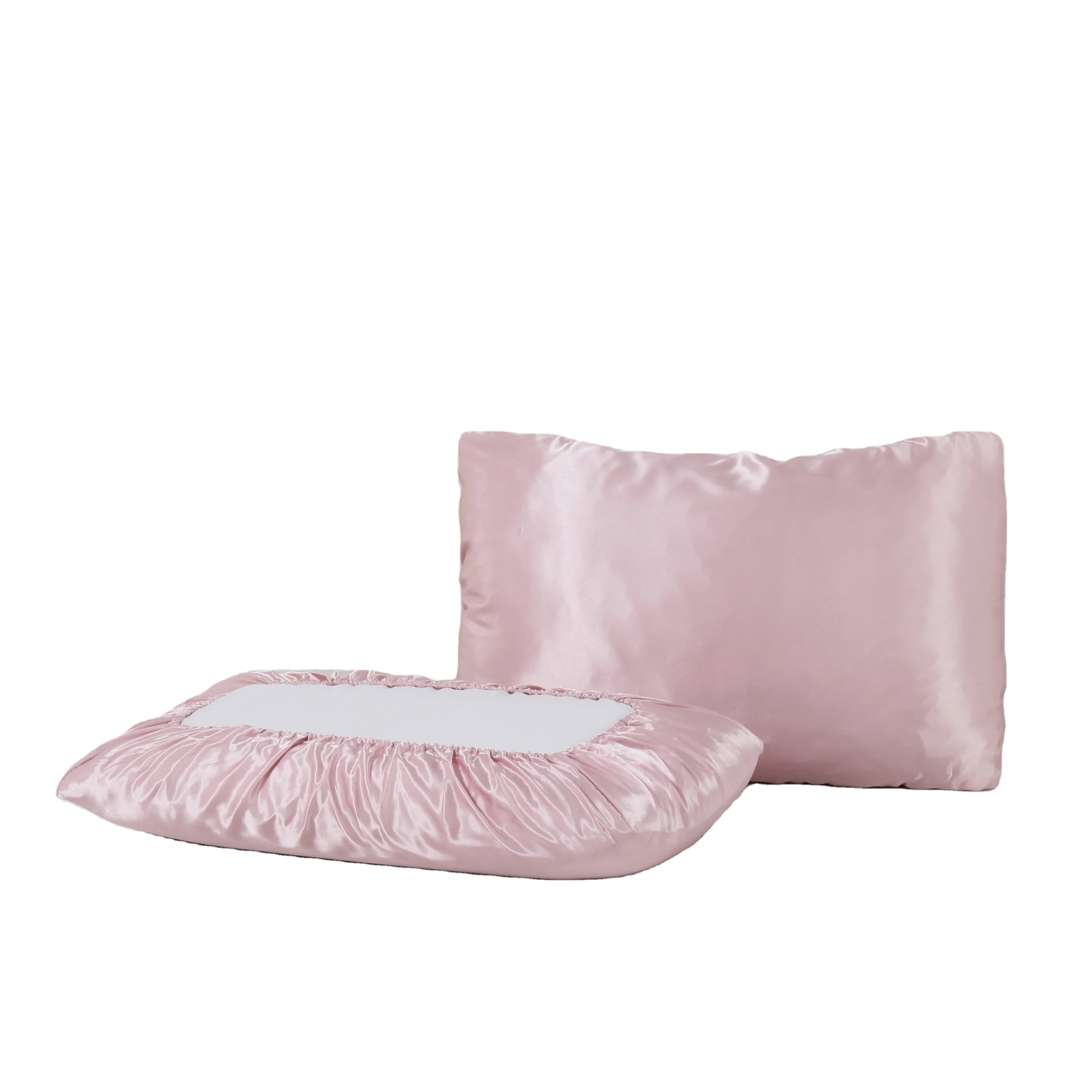 Fitted Satin Pillowcases Open Pocket  Luxury Memory Satin Soft Silky Pillow Cover Wrinkle Free Pillowcases