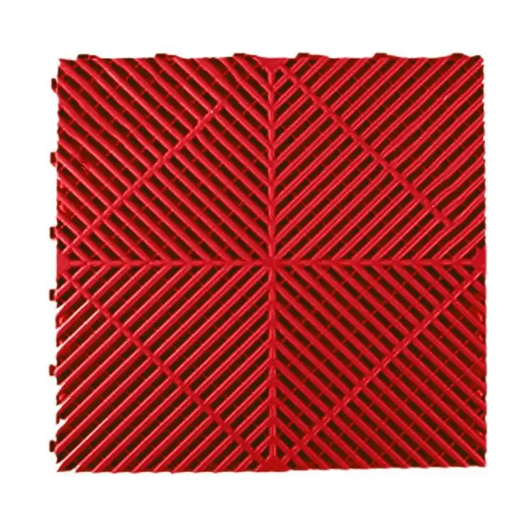 In Stock Modern Anti-Slip Rib Garage Tiles Interlocking Vinyl Flooring with Graphic Design for Indoor Car Shop