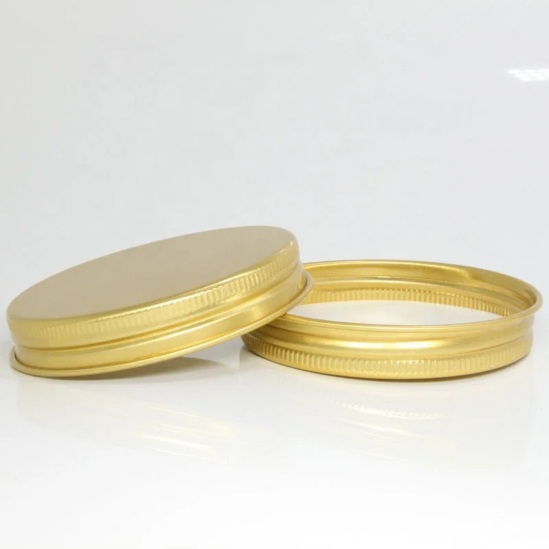 Luxury Metal Candle Lid Covers Aluminum Cover With Liners Suitable for 4oz/8oz Glass Jar in Stock Shiny Silver Candle Jars Lid