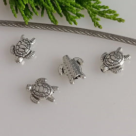 AA016305 9*10mm Antique Silver Plated Zinc Alloy Tortoise Small Hole Beads Pendants