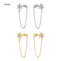 FUAMAY Funny Cute Flower Long Chain Earrings Studs Wedding Bride Flower Earrings