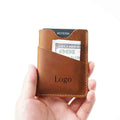 Custom Crazy Horse Leather Credit Card Holder Wallet Minimalist Cowhide Business Card Holder for Men