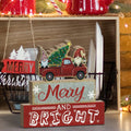 Desk Wooden Crafts Plaque Xmas Stand Holiday Tabletop Ornaments Merry Christmas Party Decoration