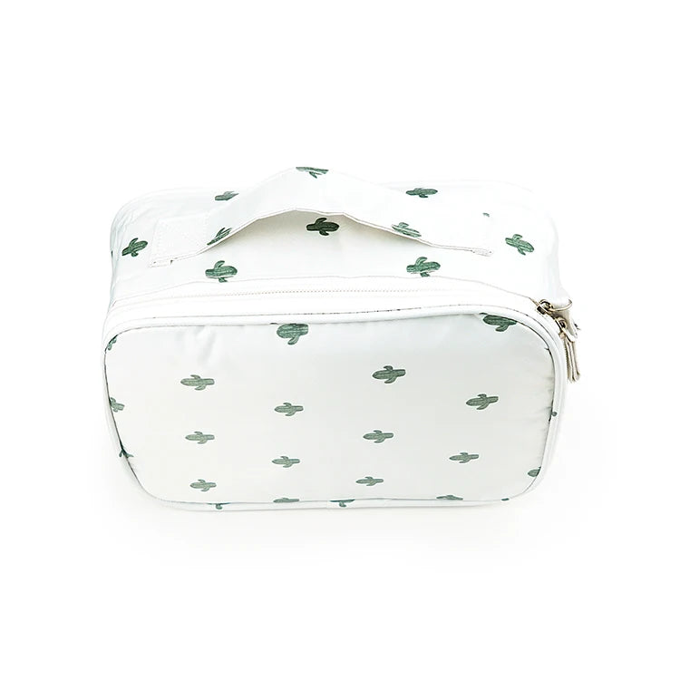 Custom Travel Cosmetics Kit Vanity Box Makeup Brush Organizer Storage Case Bag Nylon Cotton Canvas Cosmetic Bags & Cases