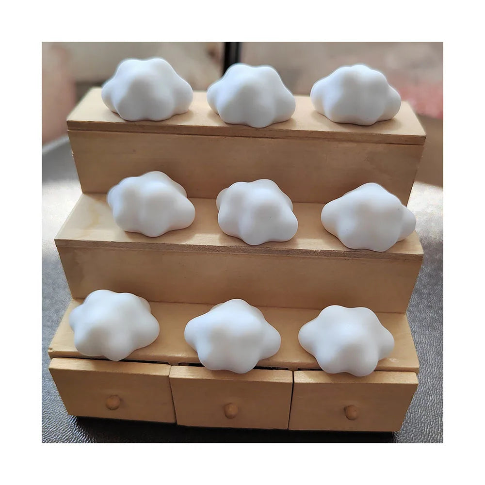 3D Luminous Cloud Miniatures Resin White Cloud Figurines Mini Doll House Toys Gifts Glow in Dark Charms