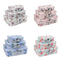 Stock WholesaleCardboard Suitcase Flower Box Set With Handle 3 Piece Set Cardboard Suitcase Gift Box With Printed Flowers