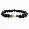 Popular Volcanic Stone and Metal Dumbbell Buddhist Bead Bracelets Handmade Fashion Unisex Charm Bracelets