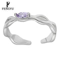 Fine Irregular Waves purple Zircon Rings for Women 925 Sterling Silver Fashion Adjustable Gemstone Ring Custom Jewelry Wholesale