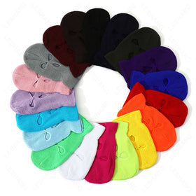 Three 3 Holes Knitting Balaclava Full Face Cover Ski Mask Warm Knitted Balaclava With Custom Logo Winter Hats Outdoor Sports