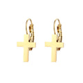 New Fashion Jewelry Bear Earrings Women 18K Gold Plated Stainless Steel Cross Earrings