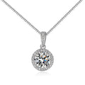 925 Sterling Silver Classic Moissanite Pendant Necklace for Wedding Party Engagement & Anniversary Durable Silver Plating