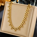 New 2pcs Set Gold Ball Pendant 18k Gold Plated 316l Stainless Steel Jewelry Waterproof Set for Women MegaBDM