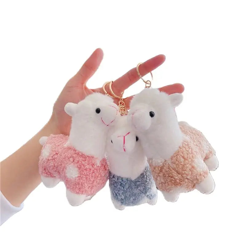 11cm Wholesale Cute Soft Kawaii Llama Alpaca Stuffed Animal Plush Doll Keychains Toys Promotion Llama Alpaca Plush Keychain Gift