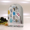 Silver Mirror Acrylic Table Card  with Engrave Different Letters and Base for Table Decor