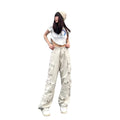 Fashionable New in Stock Elastic Waist Solid Casual Wide Leg Pants Trousers for Women