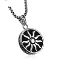 Fashion Design Vintage Round Sun God Pendant Men Necklace Stainless Steel Jewelry Wholesale Accessories
