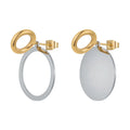 Original Design 18K Gold Plated Stainless Steel Jewelry Piercing Circle Ear Stud for Women Hoops Hollow Earrings E221416