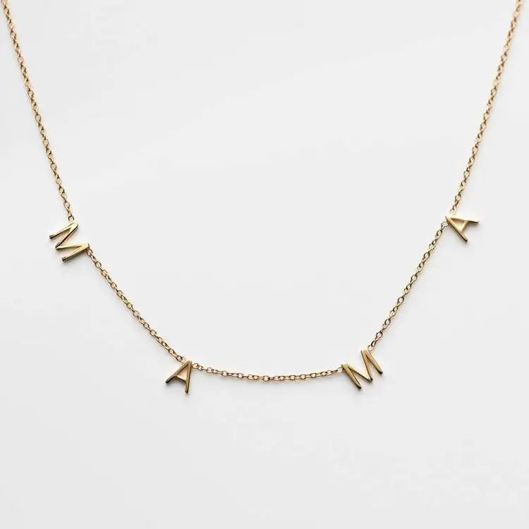 Mother's Day Gift 925 Sterling Silver MOM MAMA Letters Name Necklace