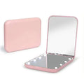 LED Compact Travel Makeup Mirror Pocket Rose & Round Shape Folding Handheld with Light Parties Bride Occasions Party Accessories