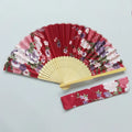 Classic Female Retro Chinese Wall Fan Hand Painted Traditional Style Bamboo Eco-Friendly Folding Design with Pouch Souvenir