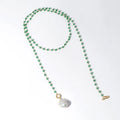 Ethnic Style Beaded Necklace Green Agate Baroque Pearl Necklace Elegant Multi-layered Long Necklace