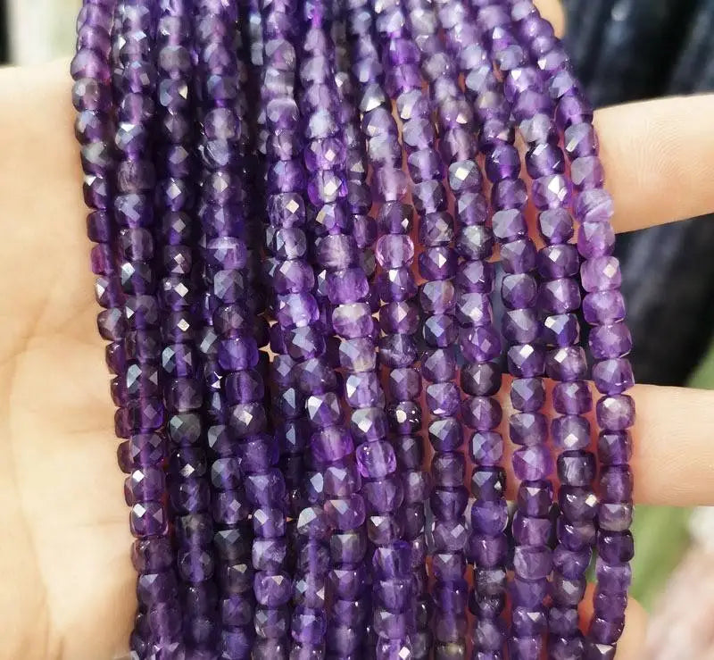 Wholesale Natural Stone Faceted Cube Gemstone Beads 2.5mm*2.5mm Small Cubic Jewellery Making Accessory Cube