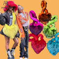 Fur Winter Women Handbags Plush Ladies Heart Shaped Shoulder Bag Cute Female Clutch Purse Love Handbags