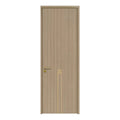 Modern Frameless Aluminum Frame Wood Door Swing Interior Waterproof Bathroom Wood Door Design