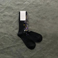 Black White Graffiti Splatter Paint Quality Combed Cotton Unisex Sports Crew Socks