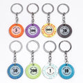 Wholesale New Creative Good Luck Chips Personality Printed Round Pendant Simple Bag Pendant Acrylic Digital Poker Chip Key Ring