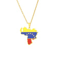Couple Jewelry Enamel Stainless Steel Venezuela Flag Necklace