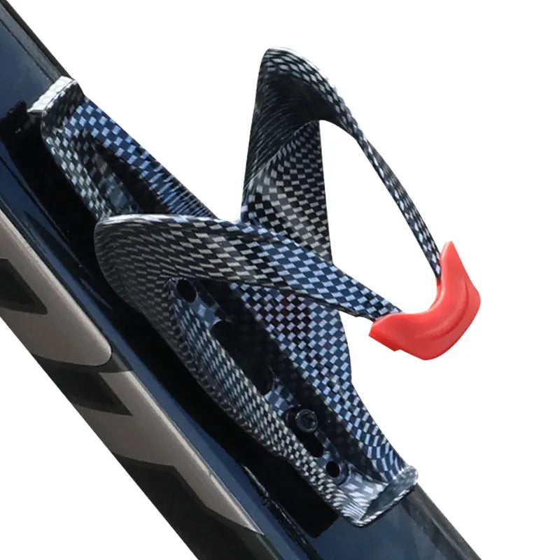 V-Shaped Plastic Bike Water Bottle Cage Bicycle Carbon Fiber Texture Bike Kettle Stand Holder