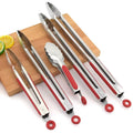 Silicone Food Tongs with Stainless Steel BBQ Baking Tool Kitchen Gadgets for Salad Serving Grill Cooking Buffet Utensils