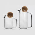 Wholesale 800ml 1200ml 1800ml Borosilicate Glass Cork Ball Lid Carafe Pitcher Teapot for Kitchen Hotel Juice Coffee Water