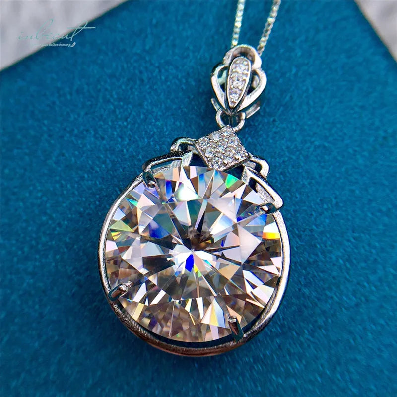 Silver 925 Original 13 Carat Diamond Test Past Brilliant Cut D Color Moissanite Blossom Pendant Necklace for Women Fine Jewelry