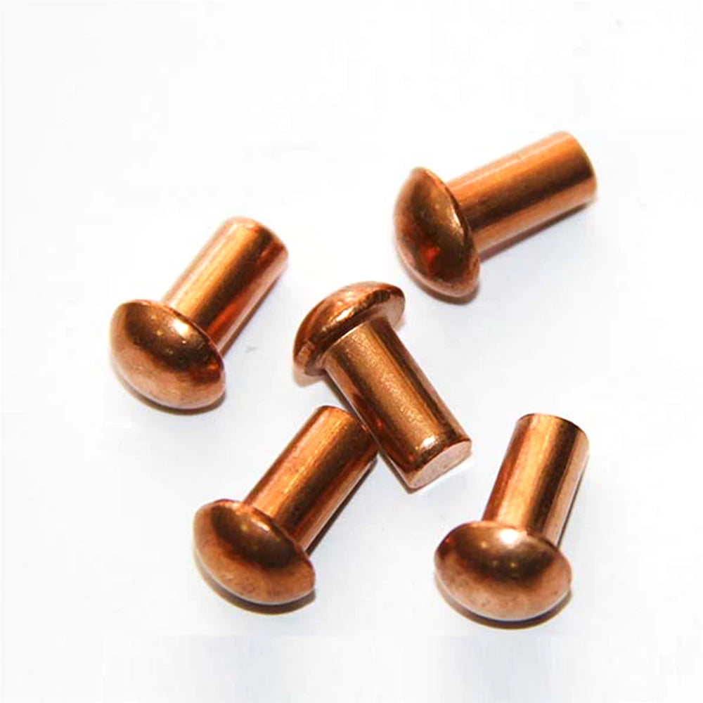 GB109 M1.5 M2.0 M2.5 M3 M4 M5 Copper Solid Rivets Knock Flat Head Rivet Round Head Copper Solid Brass Rivet