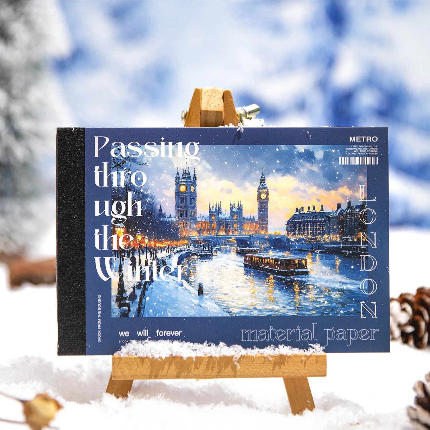 30pcs/pack Sketchbook Passing Through Winter Series Winter Scenery Handbook Decoration Material