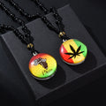 Trendy 287 Countries Flag Design Beaded Chain Necklace with African Flag Crystal Cabochon Pendant Bead Inspired by Africa Style