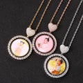 Dropshipping Heart Clasp Crown Butterfly Bail Double Side Zircon Memorial Picture Custom DIY Photo Kids Necklace for Girls