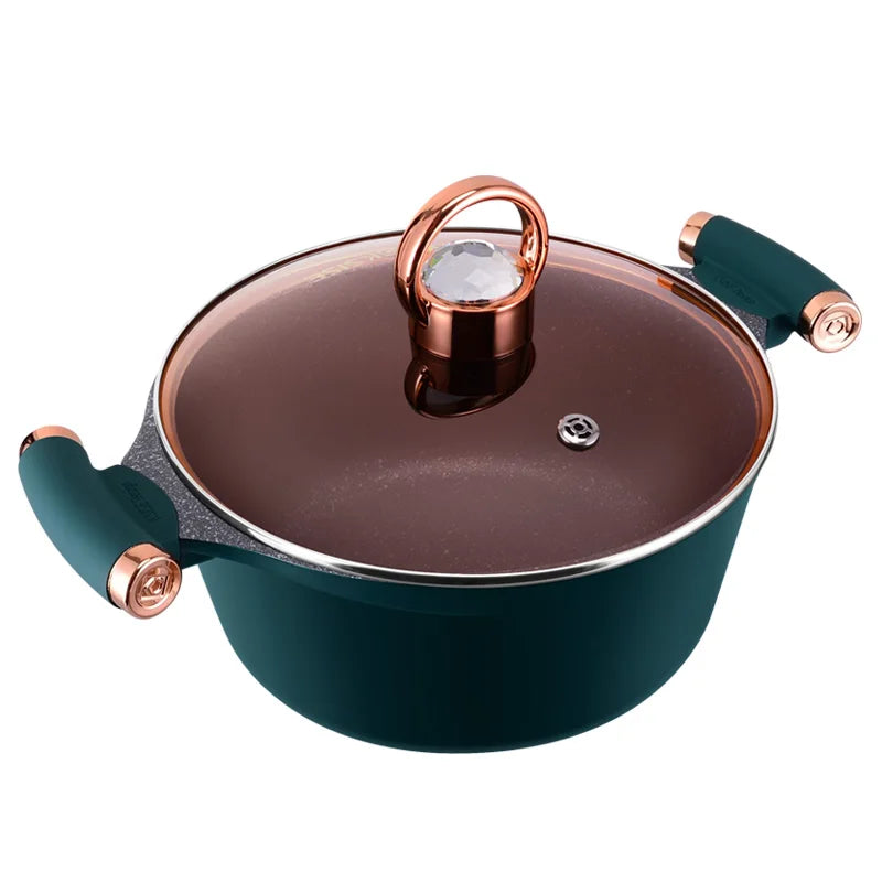 Hot Selling Maifan Stone Nonstick Cooking Pots Die Cast Aluminum Casserole With Glass Lid  Frying Pan Cookware Kitchen Soup Pot