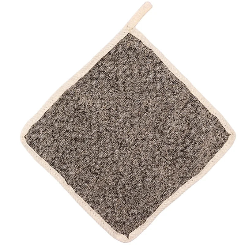 Square Sisal Linen Washing Cloth Towel Hemp Cotton Body Cleaning Exfoliating Washcloth