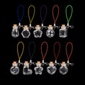 10 Shapes Mini Key Chain Pendants With Cork Vial Arts Jars for Bracelets Gifts Small Wishing Bottle