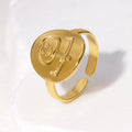 Beimai OEM Ring Cartoon Character 18K Gold Plated Non-fading Titanium Steel Open Ring