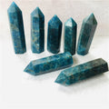 Wholesale  Natural Crystal Tower Hand Made Blue Apatite Quartz Crystal Point Wand for Decoration
